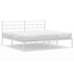 vidaXL Bettgestell mit Kopfteil Metall Weiß 193x203 cm