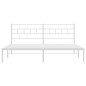 vidaXL Bettgestell mit Kopfteil Metall Weiß 193x203 cm vidaXL Bettgestell mit Kopfteil Metall Weiß 193x203 cm
