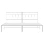 vidaXL Bettgestell mit Kopfteil Metall Weiß 200x200 cm vidaXL Bettgestell mit Kopfteil Metall Weiß 200x200 cm