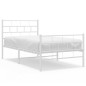 vidaXL Bettgestell mit Kopf- und Fußteil Metall Weiß 80x200 cm vidaXL Bettgestell mit Kopf- und Fußteil Metall Weiß 80x200 cm