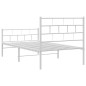 vidaXL Bettgestell mit Kopf- und Fußteil Metall Weiß 90x200 cm vidaXL Bettgestell mit Kopf- und Fußteil Metall Weiß 90x200 cm