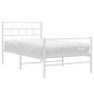 vidaXL Bettgestell mit Kopf- und Fußteil Metall Weiß 100x190 cm vidaXL Bettgestell mit Kopf- und Fußteil Metall Weiß 100x190 cm