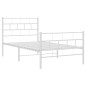 vidaXL Bettgestell mit Kopf- und Fußteil Metall Weiß 100x190 cm vidaXL Bettgestell mit Kopf- und Fußteil Metall Weiß 100x190 cm