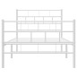 vidaXL Bettgestell mit Kopf- und Fußteil Metall Weiß 100x190 cm vidaXL Bettgestell mit Kopf- und Fußteil Metall Weiß 100x190 cm