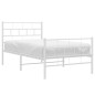 vidaXL Bettgestell mit Kopf- und Fußteil Metall Weiß 107x203 cm vidaXL Bettgestell mit Kopf- und Fußteil Metall Weiß 107x203 cm