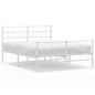 vidaXL Bettgestell mit Kopf- und Fußteil Metall Weiß 135x190 cm vidaXL Bettgestell mit Kopf- und Fußteil Metall Weiß 135x190 cm