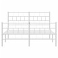vidaXL Bettgestell mit Kopf- und Fußteil Metall Weiß 140x190 cm vidaXL Bettgestell mit Kopf- und Fußteil Metall Weiß 140x190 cm