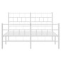 vidaXL Bettgestell mit Kopf- und Fußteil Metall Weiß 160x200 cm vidaXL Bettgestell mit Kopf- und Fußteil Metall Weiß 160x200 cm