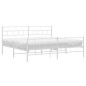 vidaXL Bettgestell mit Kopf- und Fußteil Metall Weiß 193x203 cm vidaXL Bettgestell mit Kopf- und Fußteil Metall Weiß 193x203 cm