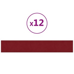 Wandpaneele 12 Stk. Weinrot 90x15 cm Samt 1,62 m²