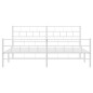vidaXL Bettgestell mit Kopf- und Fußteil Metall Weiß 193x203 cm vidaXL Bettgestell mit Kopf- und Fußteil Metall Weiß 193x203 cm