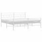 vidaXL Bettgestell mit Kopf- und Fußteil Metall Weiß 183x213 cm vidaXL Bettgestell mit Kopf- und Fußteil Metall Weiß 183x213 cm