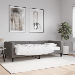 vidaXL Tagesbett mit Matratze Dunkelgrau 90x200 cm Stoff