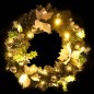 vidaXL Weihnachtskranz mit LED Schwarz 60 cm PVC vidaXL Weihnachtskranz mit LED Schwarz 60 cm PVC
