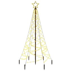 vidaXL LED-Weihnachtsbaum mit Erdnägeln Warmweiß 200 LEDs 180 cm
