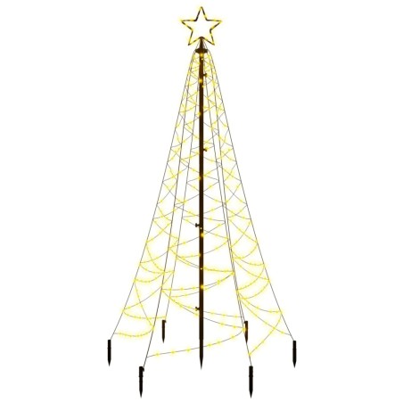 vidaXL LED-Weihnachtsbaum mit Erdnägeln Warmweiß 200 LEDs 180 cm