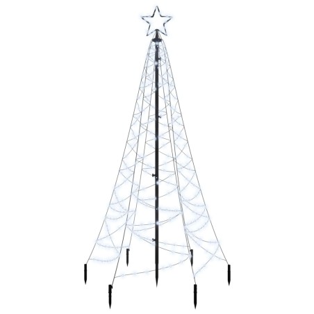 vidaXL LED-Weihnachtsbaum mit Erdnägeln Kaltweiß 200 LEDs 180 cm