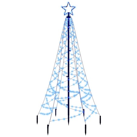 vidaXL LED-Weihnachtsbaum mit Erdnägeln Blau 200 LEDs 180 cm