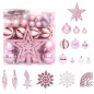 vidaXL 65-tlg. Weihnachtskugel-Set Rosa / Rot / Weiß vidaXL 65-tlg. Weihnachtskugel-Set Rosa / Rot / Weiß