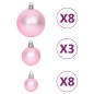 vidaXL 65-tlg. Weihnachtskugel-Set Rosa / Rot / Weiß vidaXL 65-tlg. Weihnachtskugel-Set Rosa / Rot / Weiß