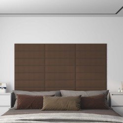 vidaXL Wandpaneele 12 Stk. Braun 60x15 cm Stoff 1,08 m²