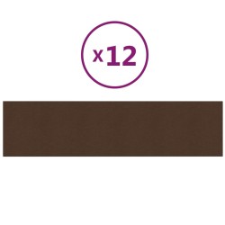 vidaXL Wandpaneele 12 Stk. Braun 60x15 cm Stoff 1,08 m²
