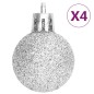 vidaXL 70-tlg. Weihnachtskugel-Set Silbern und Weiß vidaXL 70-tlg. Weihnachtskugel-Set Silbern und Weiß