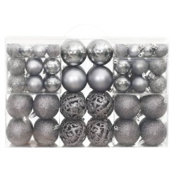 vidaXL Weihnachtskugeln 100 Stk. Grau 3 / 4 / 6 cm