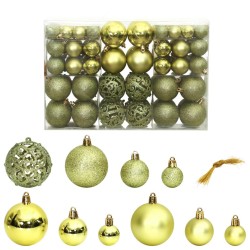 vidaXL Weihnachtskugeln 100 Stk. Hellgrün 3 / 4 / 6 cm
