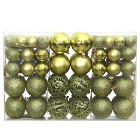 vidaXL Weihnachtskugeln 100 Stk. Hellgrün 3 / 4 / 6 cm