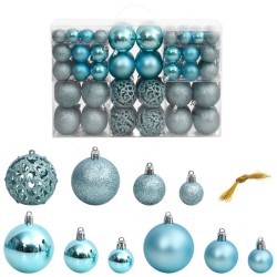 vidaXL Weihnachtskugeln 100 Stk. Türkis 3 / 4 / 6 cm