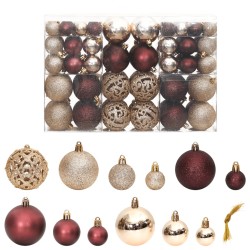 vidaXL Weihnachtskugeln 100 Stk. Champagner und Braun 3 / 4 / 6 cm