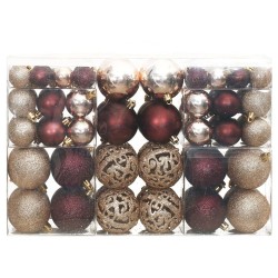 vidaXL Weihnachtskugeln 100 Stk. Champagner und Braun 3 / 4 / 6 cm