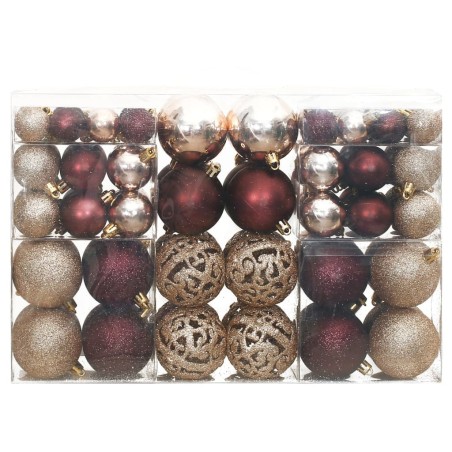 vidaXL Weihnachtskugeln 100 Stk. Champagner und Braun 3 / 4 / 6 cm