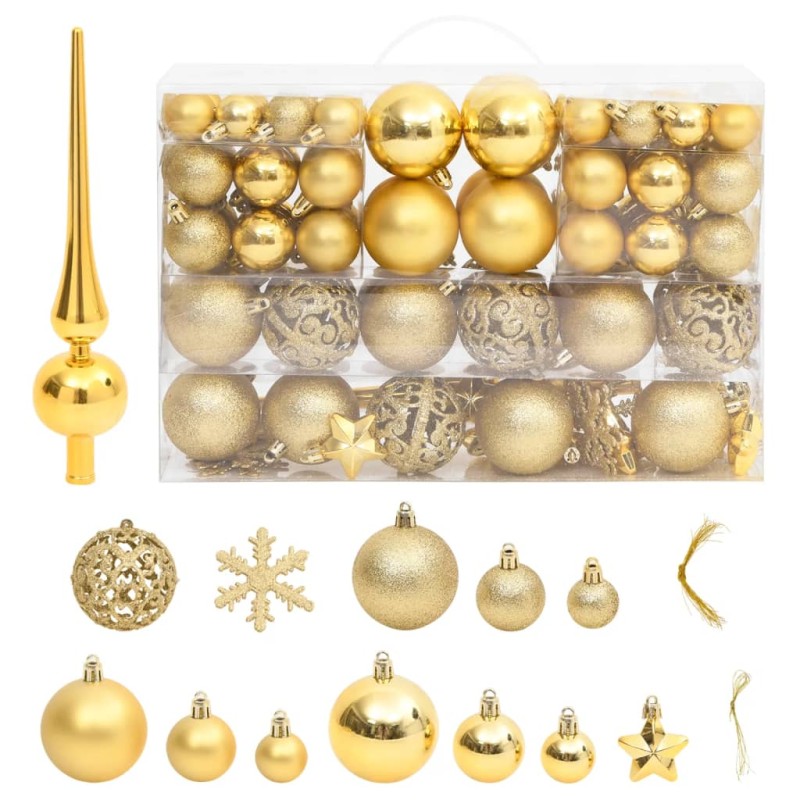 vidaXL 111-tlg. Weihnachtskugel-Set Golden Polystyrol vidaXL 111-tlg. Weihnachtskugel-Set Golden Polystyrol