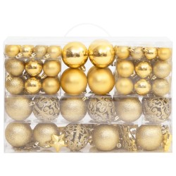 vidaXL 111-tlg. Weihnachtskugel-Set Golden Polystyrol