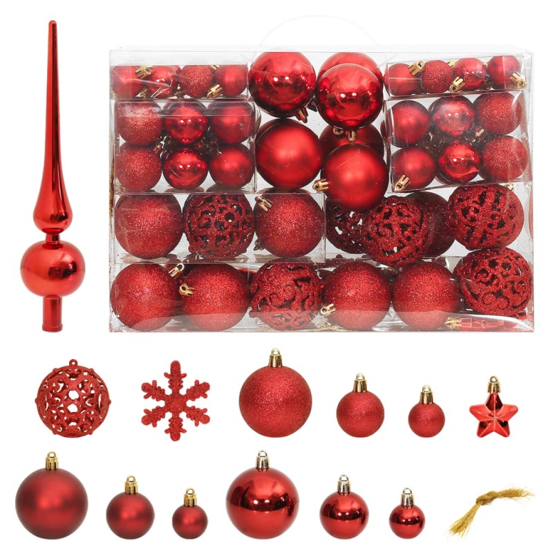 vidaXL 111-tlg. Weihnachtskugel-Set Rot Polystyrol vidaXL 111-tlg. Weihnachtskugel-Set Rot Polystyrol