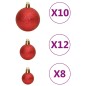 vidaXL 111-tlg. Weihnachtskugel-Set Rot Polystyrol vidaXL 111-tlg. Weihnachtskugel-Set Rot Polystyrol