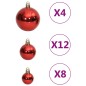 vidaXL 111-tlg. Weihnachtskugel-Set Rot Polystyrol vidaXL 111-tlg. Weihnachtskugel-Set Rot Polystyrol