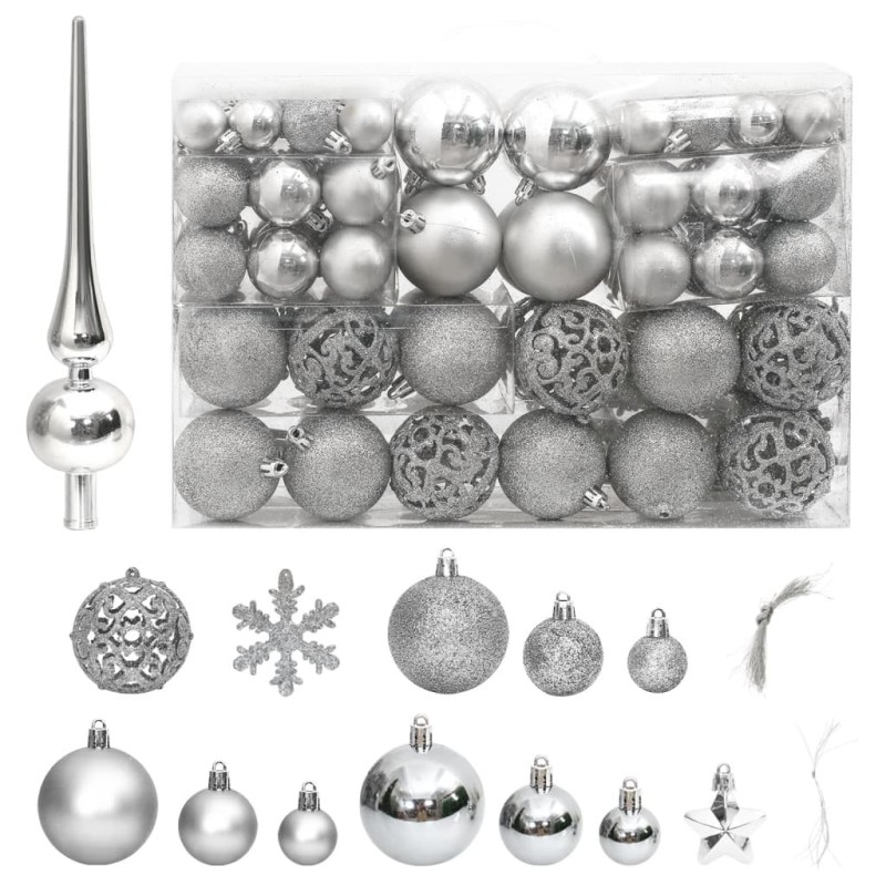 vidaXL 111-tlg. Weihnachtskugel-Set Silbern Polystyrol vidaXL 111-tlg. Weihnachtskugel-Set Silbern Polystyrol