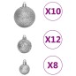 vidaXL 111-tlg. Weihnachtskugel-Set Silbern Polystyrol vidaXL 111-tlg. Weihnachtskugel-Set Silbern Polystyrol