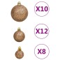 vidaXL 111-tlg. Weihnachtskugel-Set Rosegold Polystyrol vidaXL 111-tlg. Weihnachtskugel-Set Rosegold Polystyrol