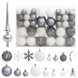 vidaXL 111-tlg. Weihnachtskugel-Set Weiß und Grau Polystyrol vidaXL 111-tlg. Weihnachtskugel-Set Weiß und Grau Polystyrol