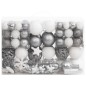 vidaXL 111-tlg. Weihnachtskugel-Set Weiß und Grau Polystyrol vidaXL 111-tlg. Weihnachtskugel-Set Weiß und Grau Polystyrol