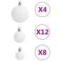 vidaXL 111-tlg. Weihnachtskugel-Set Weiß und Grau Polystyrol vidaXL 111-tlg. Weihnachtskugel-Set Weiß und Grau Polystyrol