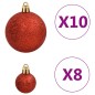 vidaXL 112-tlg. Weihnachtskugel-Set Rot Grün Golden Polystyrol vidaXL 112-tlg. Weihnachtskugel-Set Rot Grün Golden Polystyrol