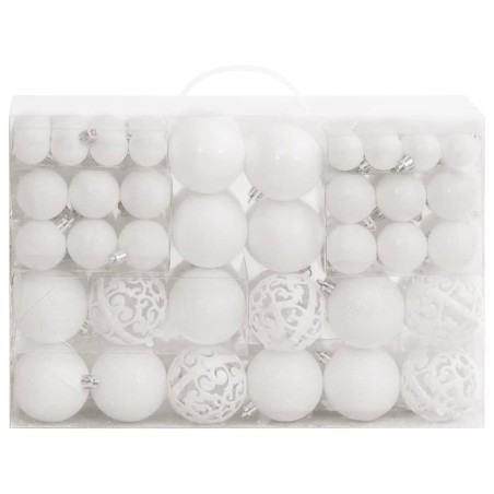 vidaXL 111-tlg. Weihnachtskugel-Set Weiß Polystyrol