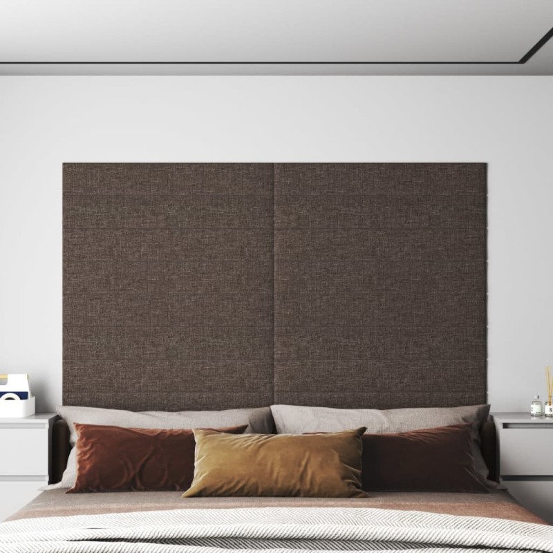 Wandpaneele 12 Stk. Taupe 90x15 cm Stoff 1,62 m² Wandpaneele 12 Stk. Taupe 90x15 cm Stoff 1,62 m²