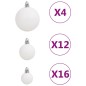 vidaXL 111-tlg. Weihnachtskugel-Set Weiß Polystyrol vidaXL 111-tlg. Weihnachtskugel-Set Weiß Polystyrol