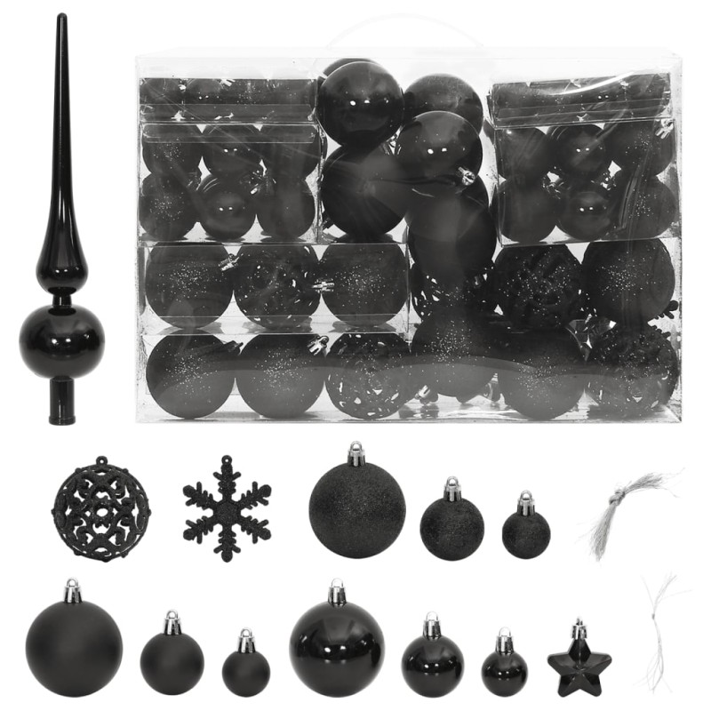 vidaXL 111-tlg. Weihnachtskugel-Set Schwarz Polystyrol vidaXL 111-tlg. Weihnachtskugel-Set Schwarz Polystyrol